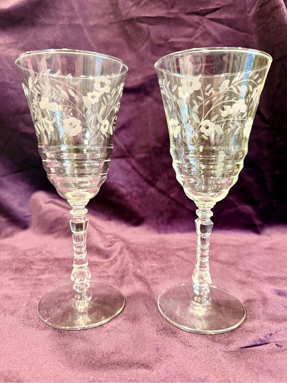Vintage Libbey Rock Sharpe "Halifax" Stemware Glasses – Pair of 2